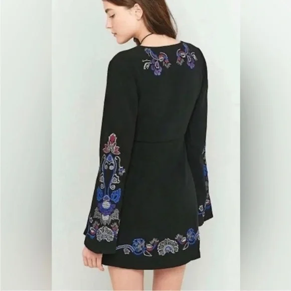 HOST PICK!!!  Free People black dress with embroidered design - Picture 5 of 8
